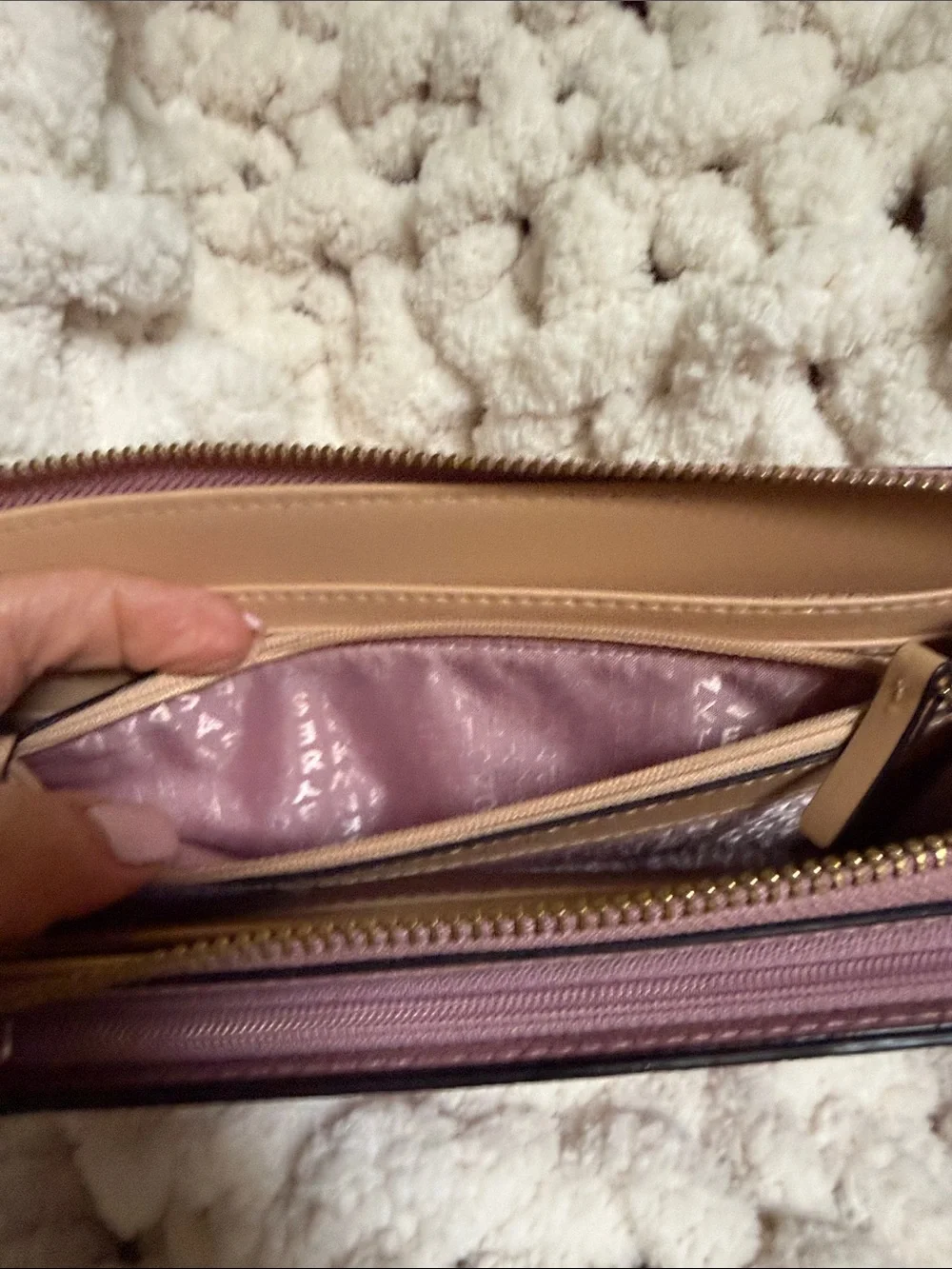 kate spade Dusty Pink Leather Wristlet Clutch